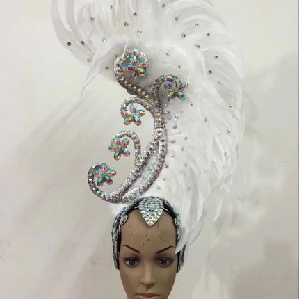 The Stardust Royal Plume – Feathered Carnival & Cabaret Stage Headdress