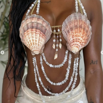 Dazzling Multilayer Pearl String Bra Chain & Body Jewelry