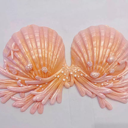 Realistic Woven Star Silicone Mermaid Bra Strapless Underwater Photoshoot Costume Top