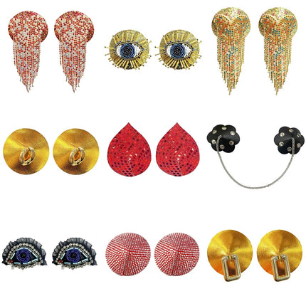 The Stardust Luminary – Deluxe Floral Chain & Tassel Reusable Nipple Covers (2 Pairs)