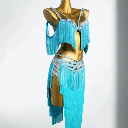 Luxury Tassel Top & Skirt Belly Dance Performance Set
