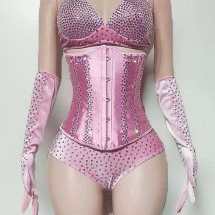 The Stardust Sugar Rush – Pink Feather & Glitter Stage Costume Set