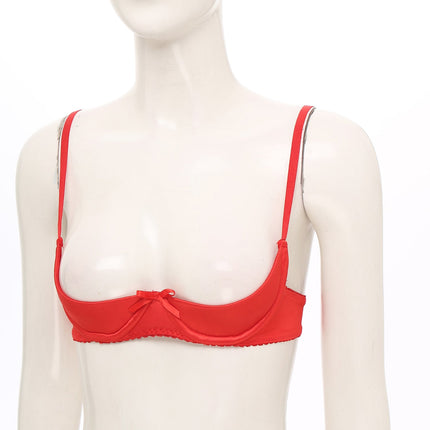 Satin Underwire Half-Cup Push-Up Bra