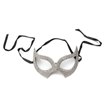 Sparkling Rhinestone Masquerade Face Mask – Breathable Crystal Veil Headwear for Banquets, Festivals & Halloween Costumes