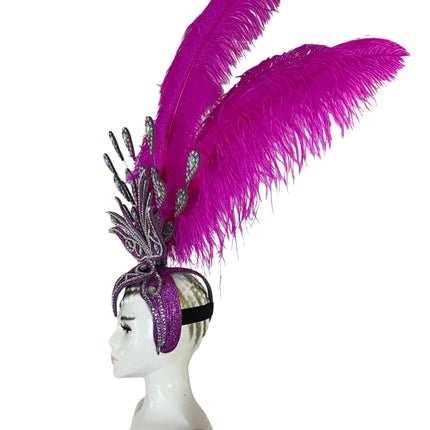 The Stardust Dionysia – Rose Red Feather Carnival & Masque Ball Headdress