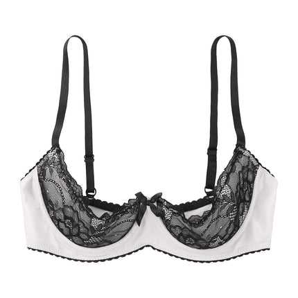 Lace Underwire Half-Cup Balconette Bra