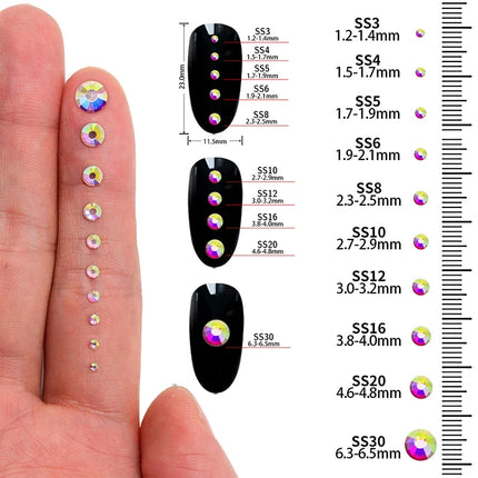 SS3-SS30 Yellow Series Non-Hotfix Glass Flat Back Rhinestones