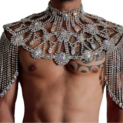 Rhinestone Necklace Shoulder Tassel Body Jewelry