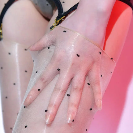 Sheer Polka Dot Hosiery and Gloves Set
