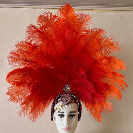 The Stardust Dionysia – Elegant Faux Fur & Rhinestone Samba Carnival Headdress