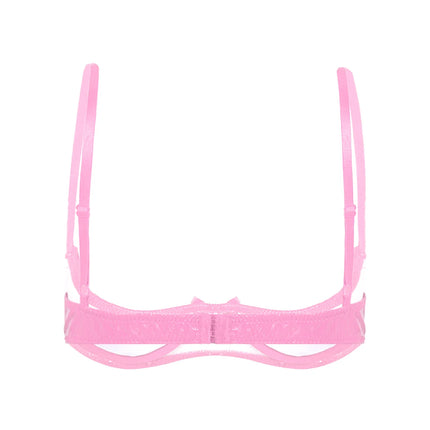 Patent Leather Underwired Open-Cup Bra
