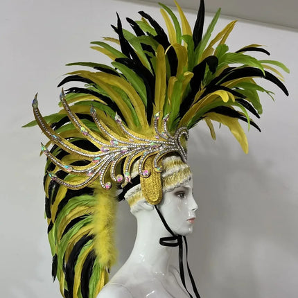 The Stardust Dynasty – Majestic Velvet & Feather Samba Masquerade Crown