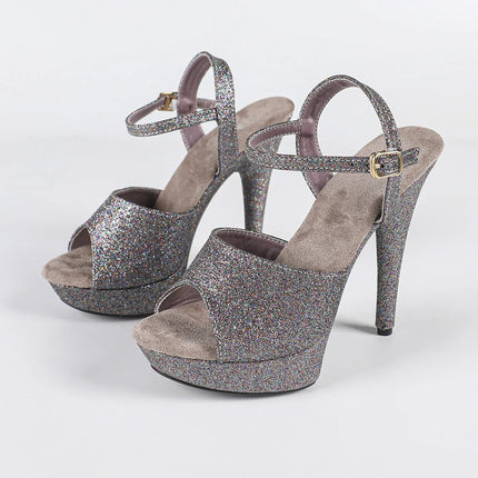 The Stardust Velvet Siren Stiletto – Luxury 13cm Platform Sandal