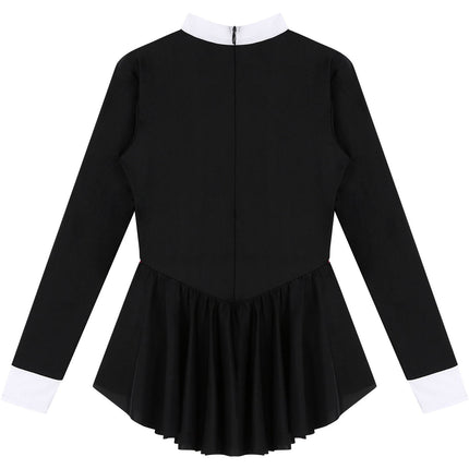 The Stardust Showgirl Tuxedo Leotard Dress – Luxury Long Sleeve Latin Dance & Stage Wear