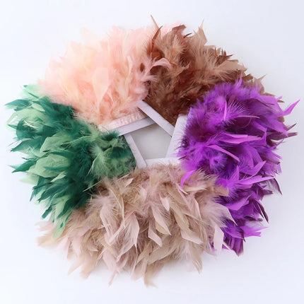 Fluffy Turkey Feathers Trim Ribbon Fringe