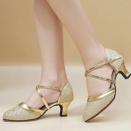 The Stardust Starlight Latin Sandal – Metallic Ballroom & Tango Heel