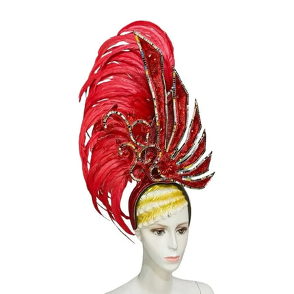 The Stardust Empress Dionysia – White Feather Carnival & Masque Ball Headdress