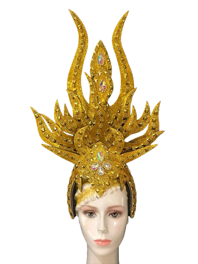 The Stardust Wings of Radiance – Deluxe Feathered Samba & Carnival Crown