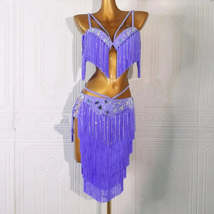 Luxury Tassel Top & Skirt Belly Dance Performance Set