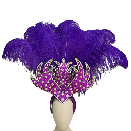 The Stardust Sovereign – Majestic Feathered Samba Carnival Headdress