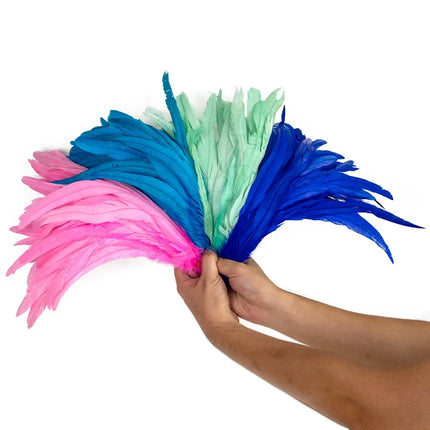 100PCS Natural Rooster Tail Feathers (25-40CM)
