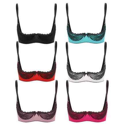 Lace Underwire Half-Cup Balconette Bra