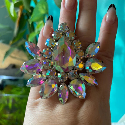 AB Rhinestone Statement Ring