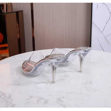 The Stardust Mirage Stiletto Mule – Clear Pointed-Toe Illusion Heel