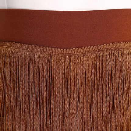 The Stardust Havana Fringe Skirt – High-Waist Tiered Tassel Performance Skirt
