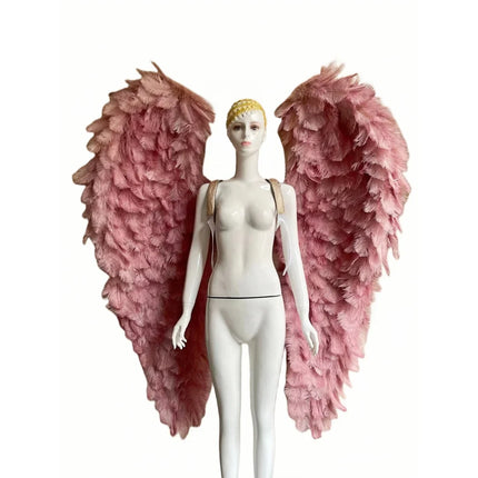 Large Feather Angel Wings Backpiece with Shoulder Straps