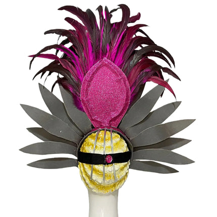 The Stardust Dionysia – Elegant Feathered Samba Carnival & Masquerade Headdress