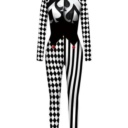 Harlequin Diamond Lattice Catsuit & Bodysuit Asymmetrical Circus Stage Costume