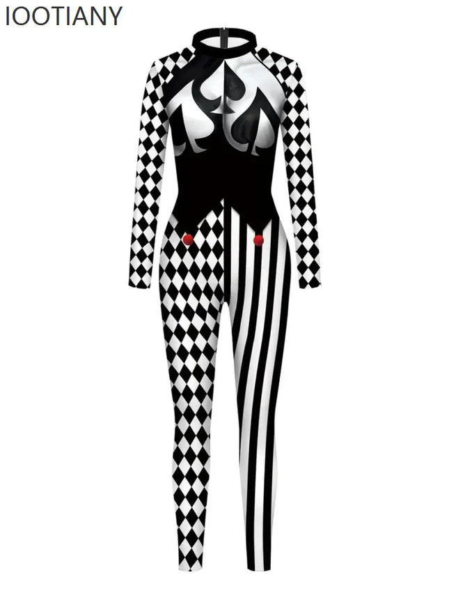 Harlequin Diamond Lattice Catsuit & Bodysuit Asymmetrical Circus Stage Costume