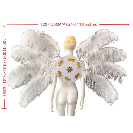 Feather Backpiece and Plume Headdress Set