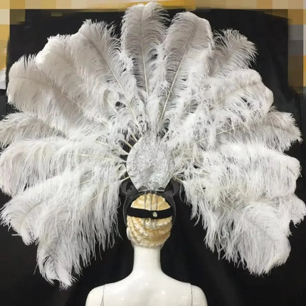 FASHIONABLE AND EXQUISITE HEADDRESS FEATHERS SAMBA DANCE CARNIVAL HALLOWEEN PARTY LATIN DANCE BAR PERFORMANCE HAT MASQUERADE