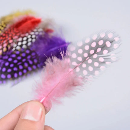 Natural Spotted Guinea Fowl Feathers 100PC