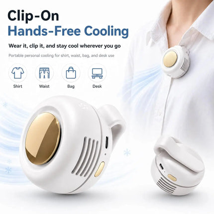 Portable Wearable Bladeless Clip-On Fan Set