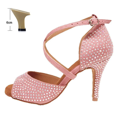 The Stardust Blush Latin Dance Heel – Pink Strappy Performance Sandal