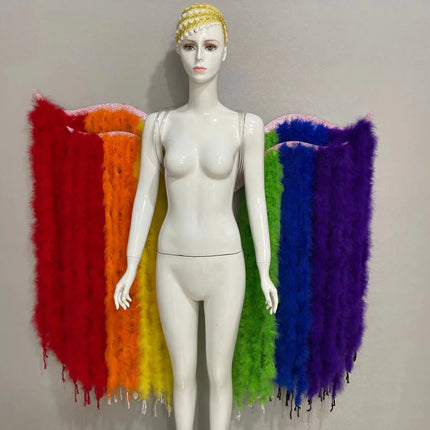 Large Feather Wing Backpiece with Shoulder Straps