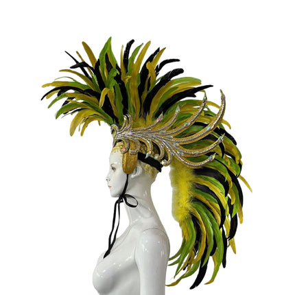 The Stardust Dynasty – Majestic Velvet & Feather Samba Masquerade Crown