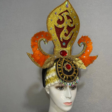 The Stardust Empress – Deluxe Feathered Samba & Carnival Crown