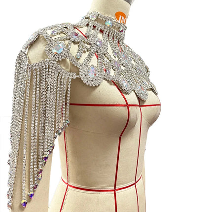 Rhinestone Necklace Shoulder Tassel Body Jewelry