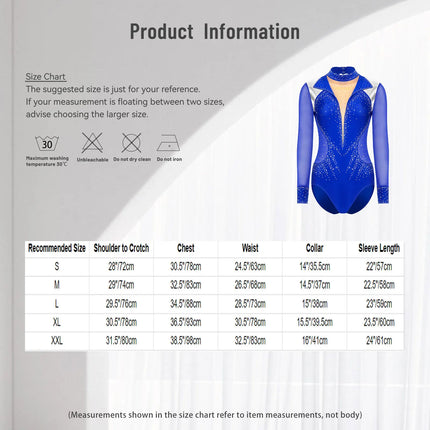 Women's Figure Skating Performance Bodysuit & Rhinestone Mesh Leotard