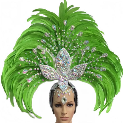 Feather headdress samba costume carnival halloween party bar performance hat makeup dance wings parade