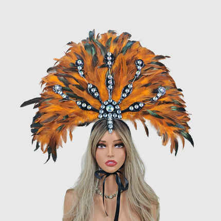 Carnival-Themed Artificial Feather Headdress & Cosplay Crown Prop