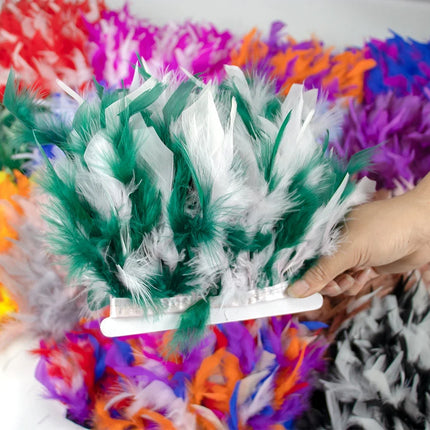 Fluffy Turkey Feathers Trim Ribbon Fringe