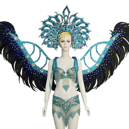 Multi-Color Feathered Wing and Headdress Performance Set