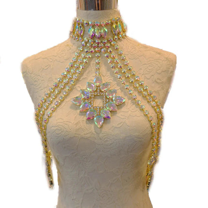 Glass Rhinestone Crystal Choker Body Jewelry