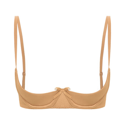 Satin Underwire Half-Cup Push-Up Bra