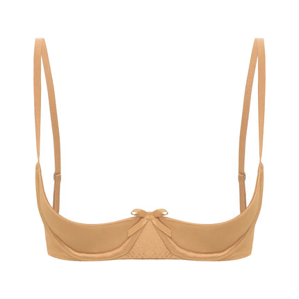 Satin Underwire Half-Cup Push-Up Bra